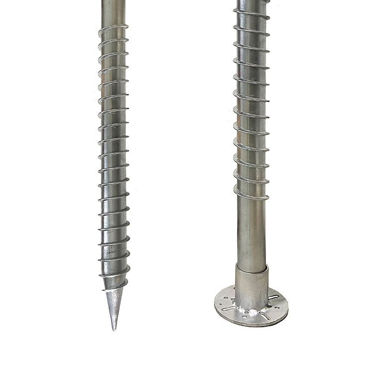 ມູນນິທິ Anchors Ground ທີ່ສາມາດປັບໄດ້ Pile Galvanized Solar Ground Screw