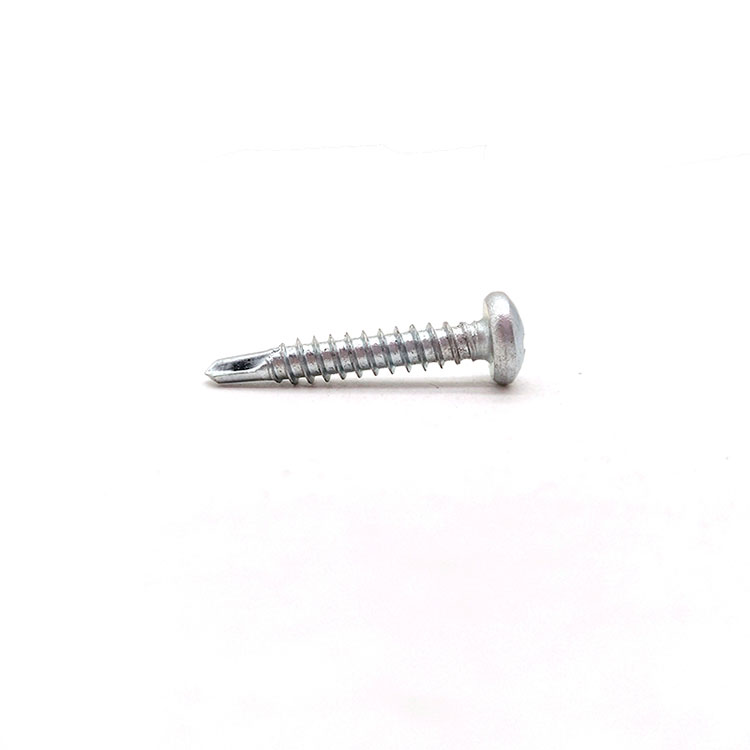 ເຫຼັກກາກບອນ A2 Zinc Plating Cross Recessed Pan Head Screws ເຈາະດ້ວຍກະທູ້ໄມ້