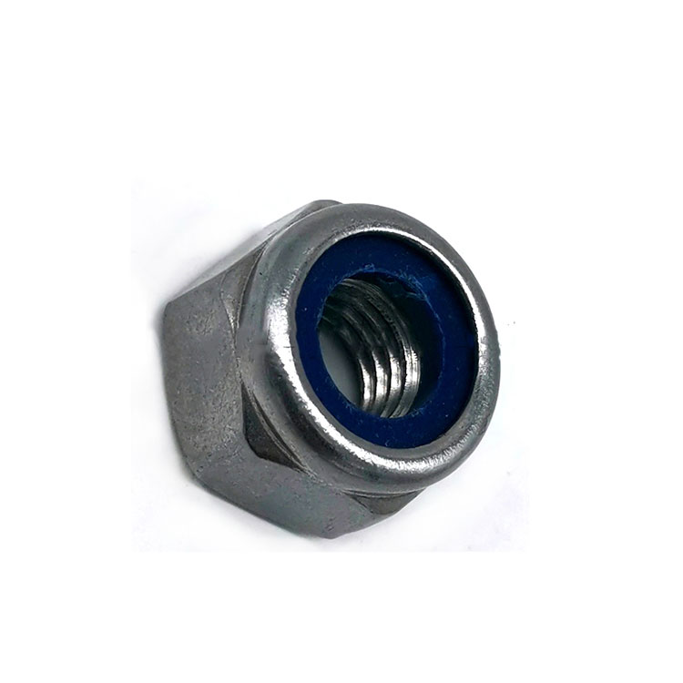 DIN958 ສະແຕນເລດສະແຕນເລດ SS304 / 316 Hex Head Nylon Insert Locked Nut