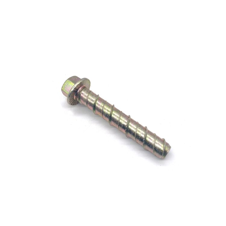 Hex Flange Head ສີເຫຼືອງສັງກະສີ Plated ຊີມັງ Screw Bolt