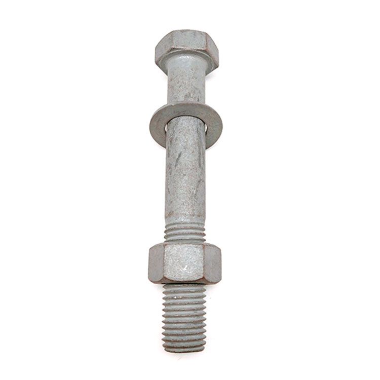 Hot Dip Galvanized Bolt Hex ແລະ Nut ສໍາລັບອຸປະກອນໄຟຟ້າທີ່ມີ shank ຫຼຸດລົງ