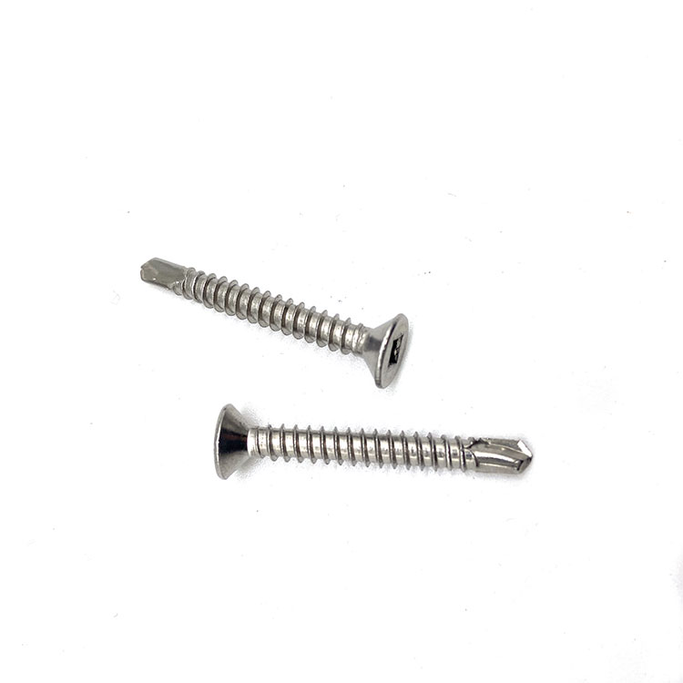 SS316 SS304 ຈີນໂຮງງານຜະລິດ Hardend Countersunk Head Self Drilling Screws