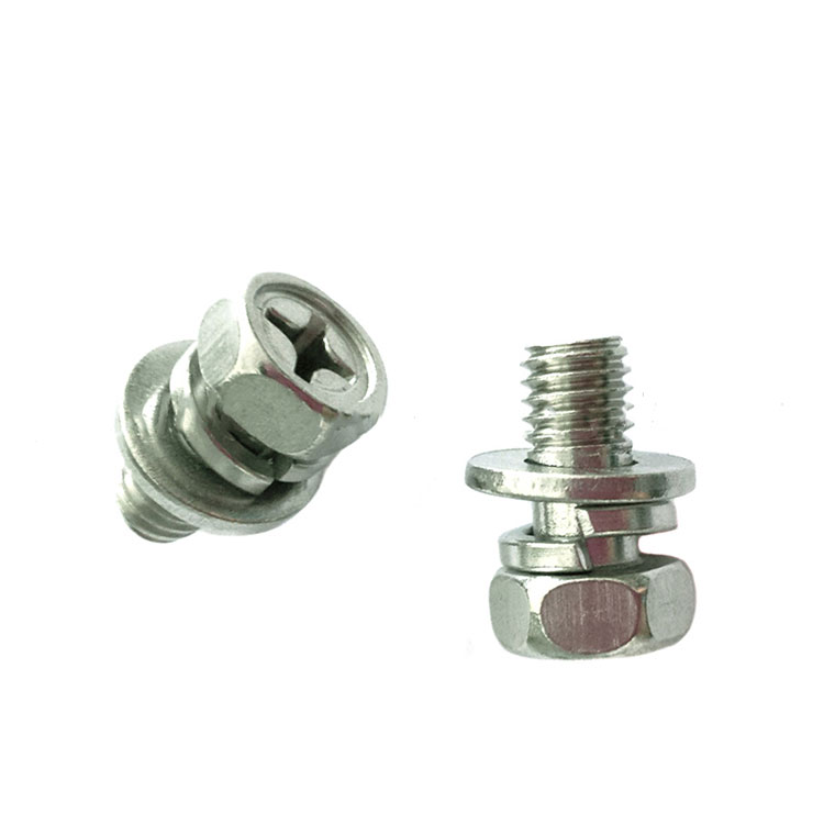 ສະແຕນເລດ 304 316 Phillip Drive Hex Head Combination Screw