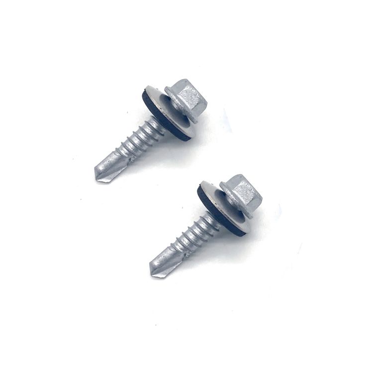 ສະແຕນເລດ 304+410 Hexagon Flange Drilling Screw Bi-Metallic ດ້ວຍເຄື່ອງຊັກຜ້າ EPDM