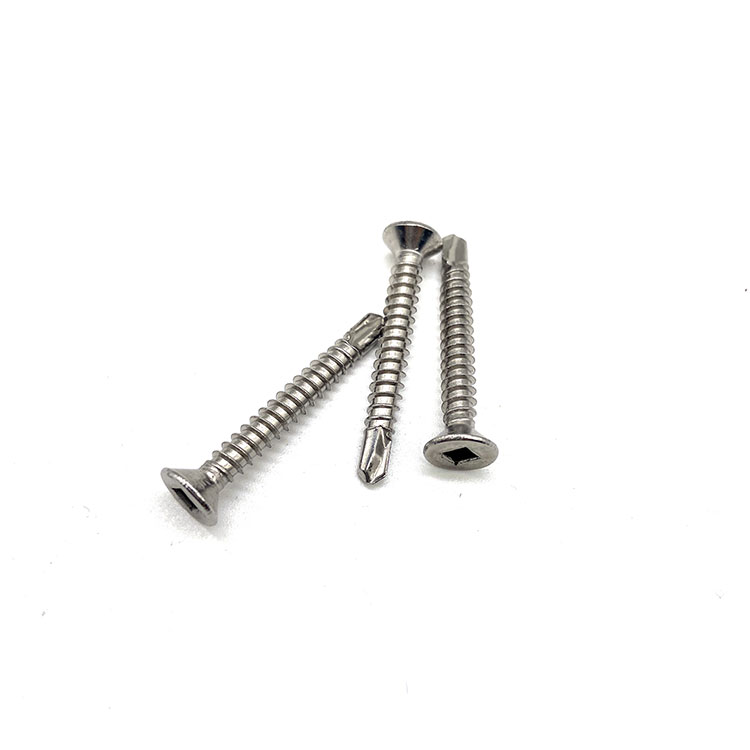 ສະແຕນເລດ 304 A2 Square Recessed Countersunk Square Head Self Drilling Screws